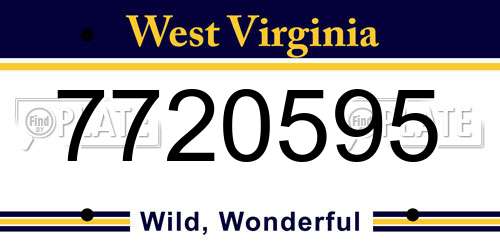 7720595 West Virginia License Plate