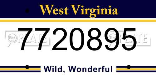 7720895 West Virginia License Plate