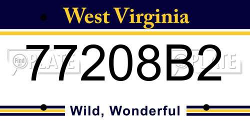 77208B2 West Virginia License Plate