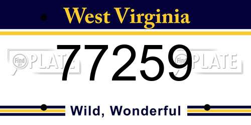 77259 West Virginia License Plate
