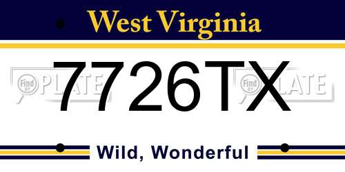 7726TX West Virginia License Plate