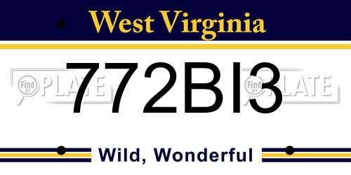772BI3 West Virginia License Plate