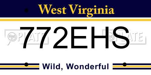 772EHS West Virginia License Plate