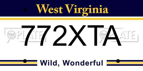 772XTA West Virginia License Plate