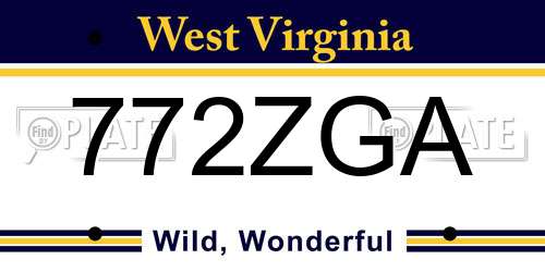 772ZGA West Virginia License Plate