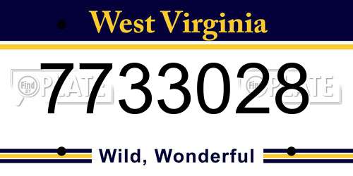 7733028 West Virginia License Plate