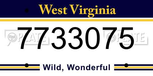7733075 West Virginia License Plate