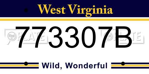 773307B West Virginia License Plate