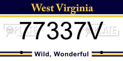 77337V West Virginia License Plate
