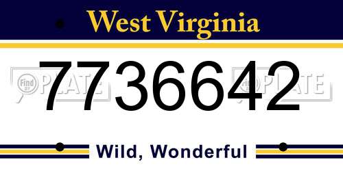 7736642 West Virginia License Plate