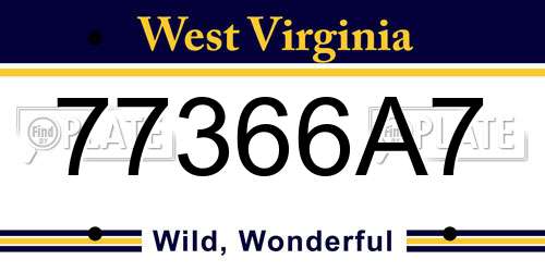 77366A7 West Virginia License Plate
