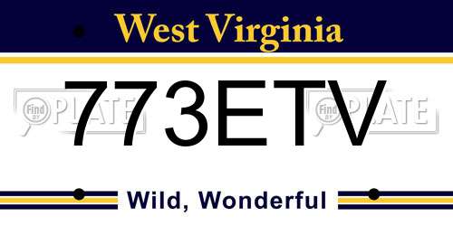 773ETV West Virginia License Plate