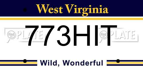 773HIT West Virginia License Plate