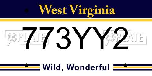 773YY2 West Virginia License Plate