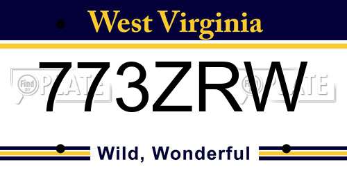773ZRW West Virginia License Plate