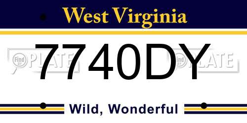 7740DY West Virginia License Plate