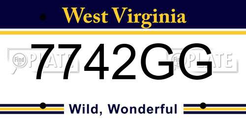 7742GG West Virginia License Plate