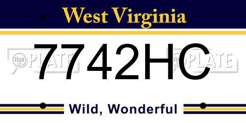 7742HC West Virginia License Plate