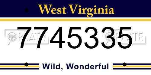 7745335 West Virginia License Plate