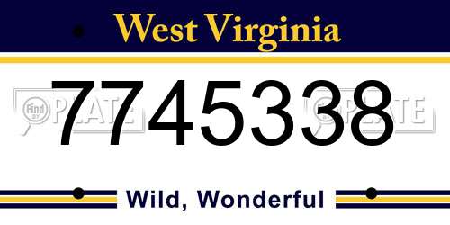 7745338 West Virginia License Plate