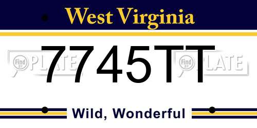 7745TT West Virginia License Plate