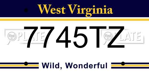 7745TZ West Virginia License Plate