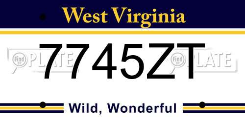 7745ZT West Virginia License Plate