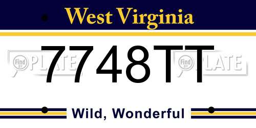 7748TT West Virginia License Plate