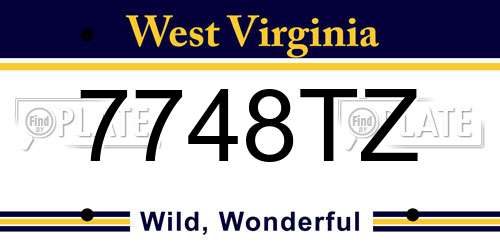 7748TZ West Virginia License Plate