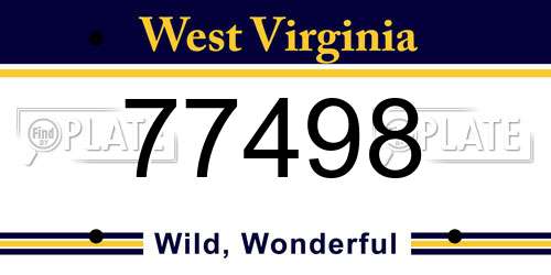 77498 West Virginia License Plate