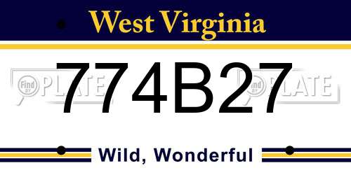 774B27 West Virginia License Plate
