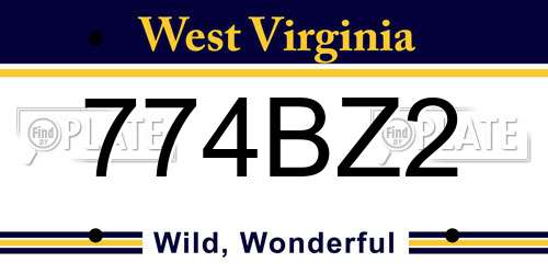 774BZ2 West Virginia License Plate