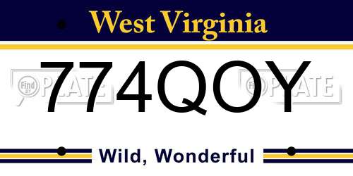 774QOY West Virginia License Plate