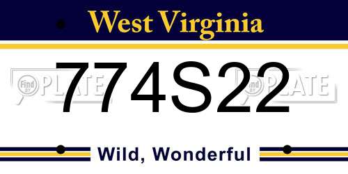774S22 West Virginia License Plate