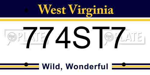 774ST7 West Virginia License Plate