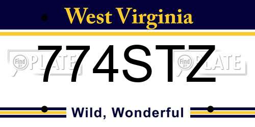 774STZ West Virginia License Plate