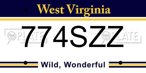 774SZZ West Virginia License Plate