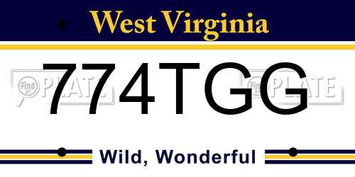 774TGG West Virginia License Plate