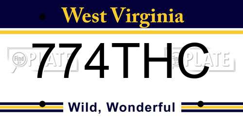 774THC West Virginia License Plate