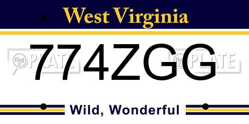 774ZGG West Virginia License Plate
