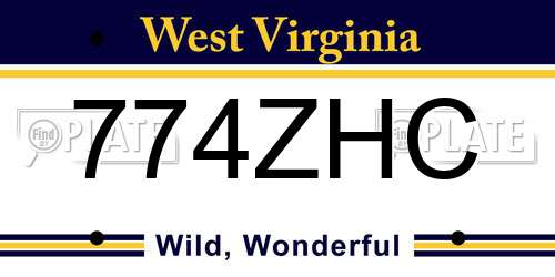 774ZHC West Virginia License Plate