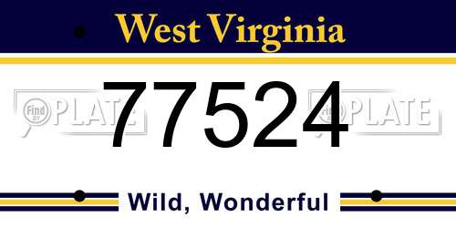 77524 West Virginia License Plate