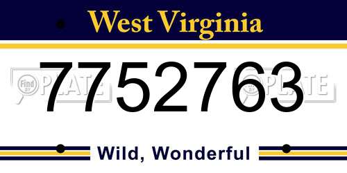 7752763 West Virginia License Plate