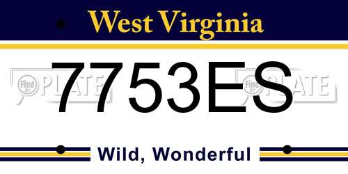 7753ES West Virginia License Plate