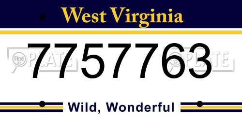 7757763 West Virginia License Plate
