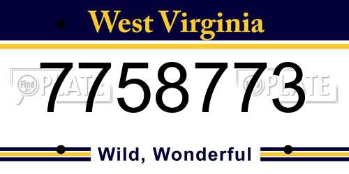 7758773 West Virginia License Plate