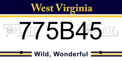 775B45 West Virginia License Plate