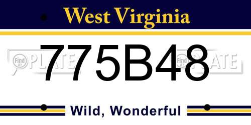 775B48 West Virginia License Plate