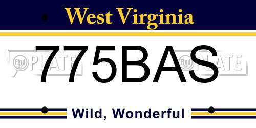 775BAS West Virginia License Plate