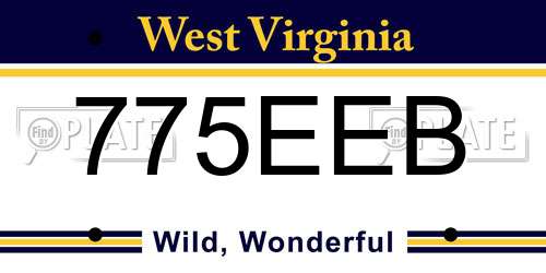 775EEB West Virginia License Plate